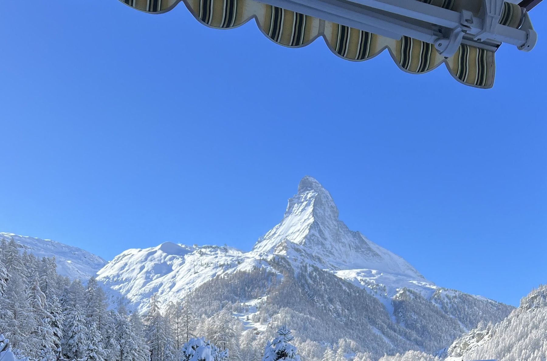 Das Matterhorn im Winter, Blick aus dem Studio